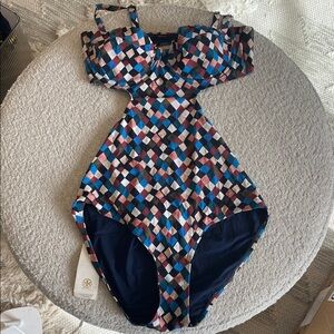 NWT Tory Burch Clemence Cut-Out One Piece Swimsuit - Small
